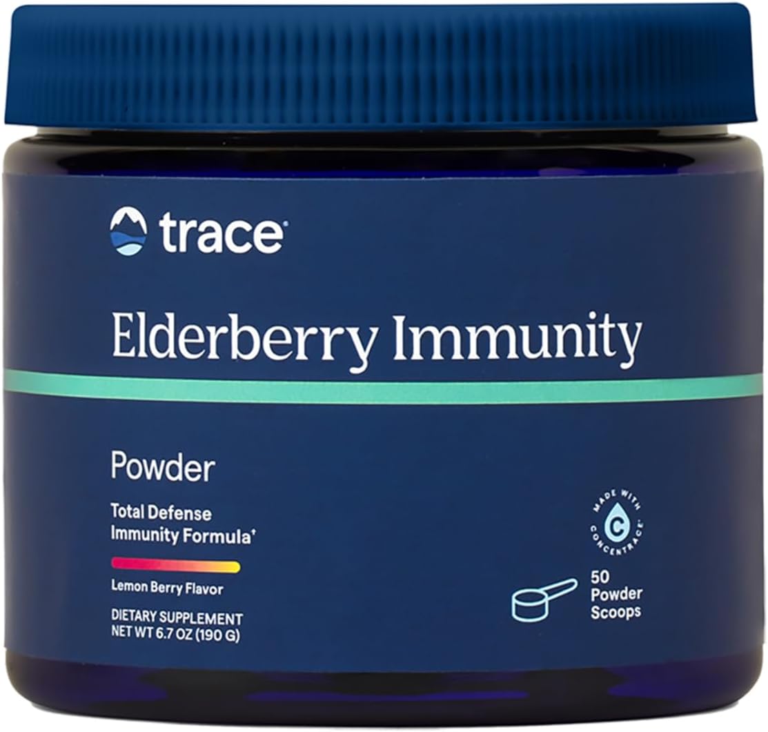 Elderberry Immunity Drink with Trace Minerals - Antioxidant Support for Heart Health - Lemon Berry Flavor, 6.7 oz