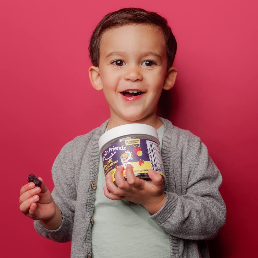 Elderberry & Vitamin C Vegan Gummies with Zinc, Vitamin D - Immune Support Supplement - 30 Day Supply