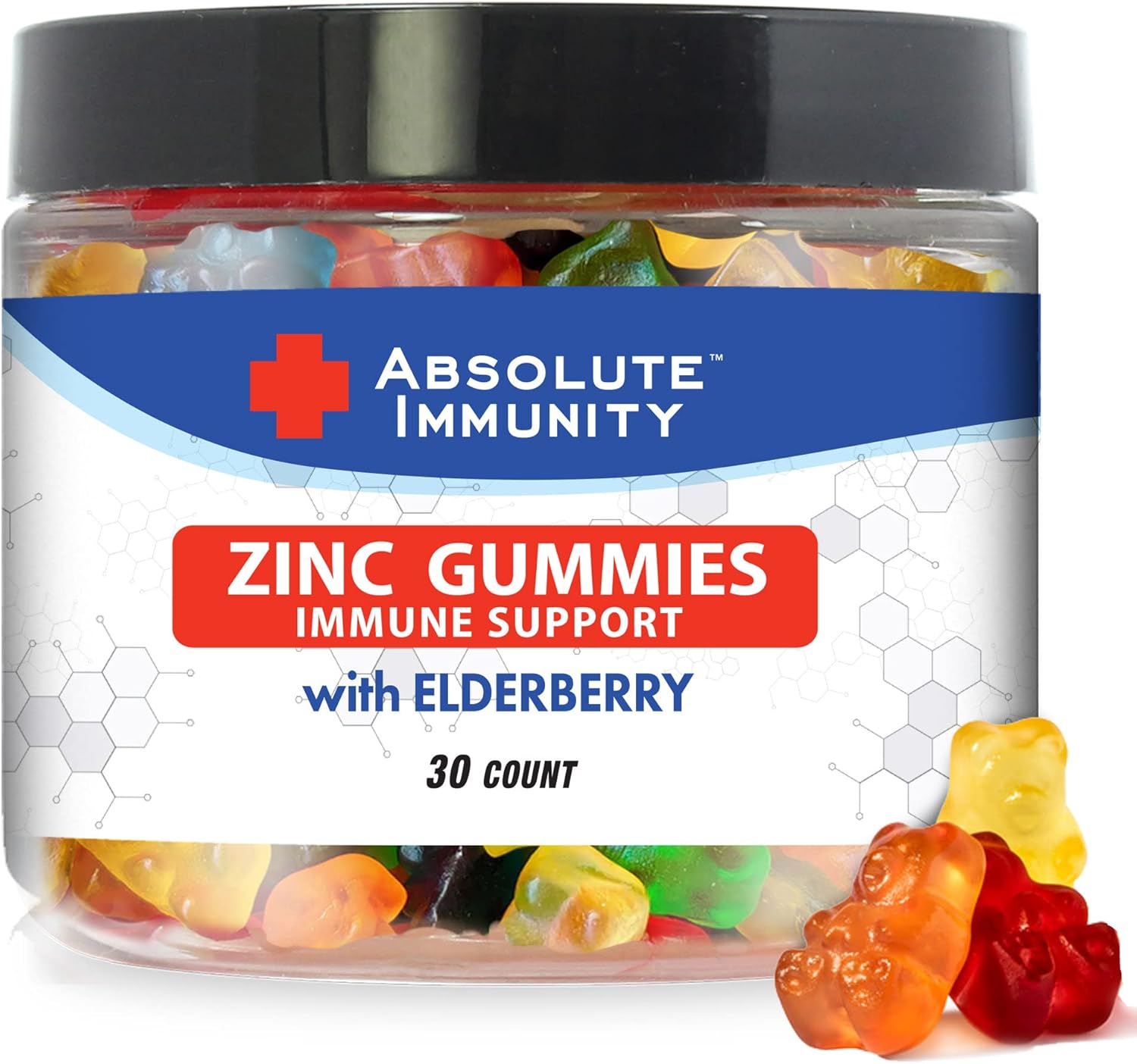 Elderberry Zinc Gummy Bears - Ultimate Immune Support for Adults & Kids - 30ct
