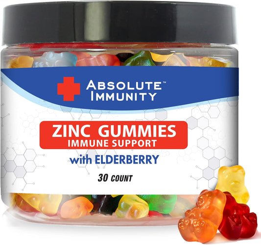 Elderberry Zinc Gummy Bears - Ultimate Immune Support for Adults & Kids - 30ct