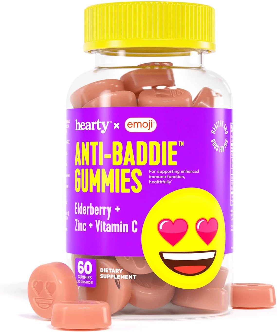 Elderberry, Zinc & Vitamin C Gummies for Immune Support, Non-GMO, 60 Count