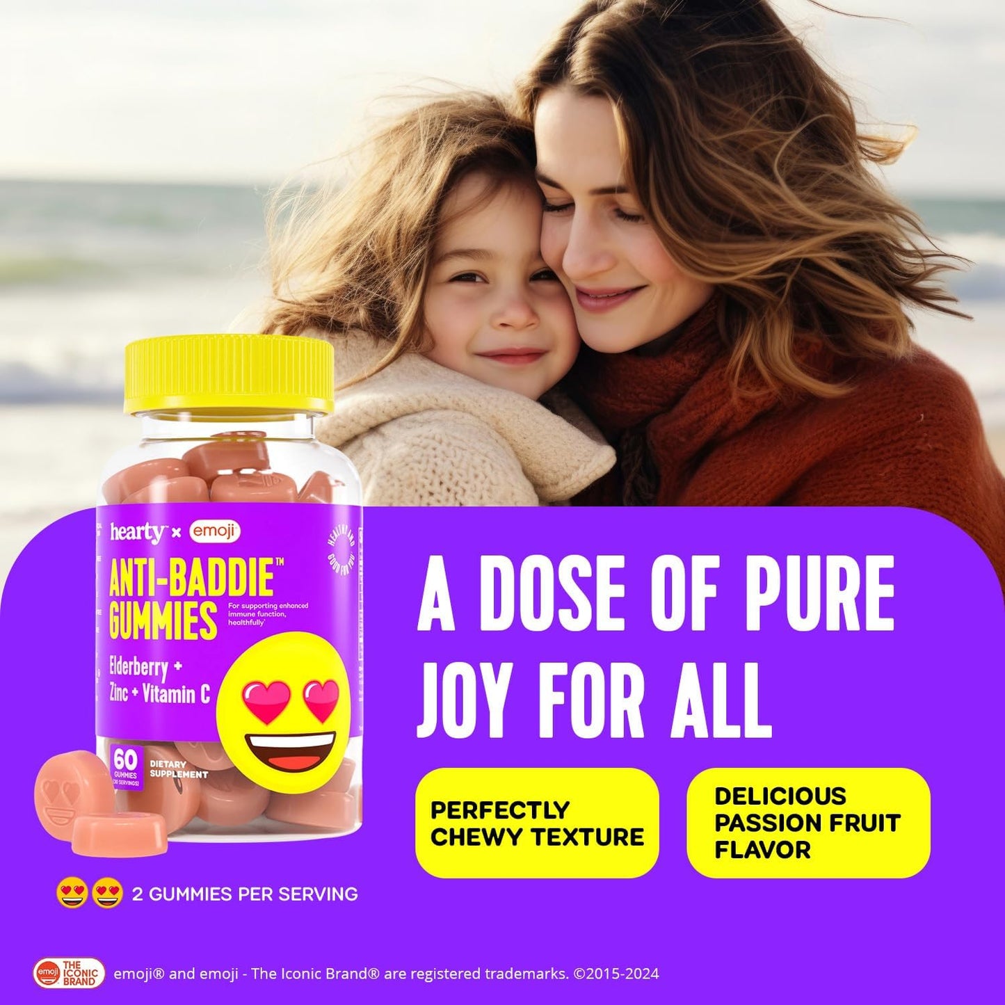 Elderberry, Zinc & Vitamin C Gummies for Immune Support, Non-GMO, 60 Count