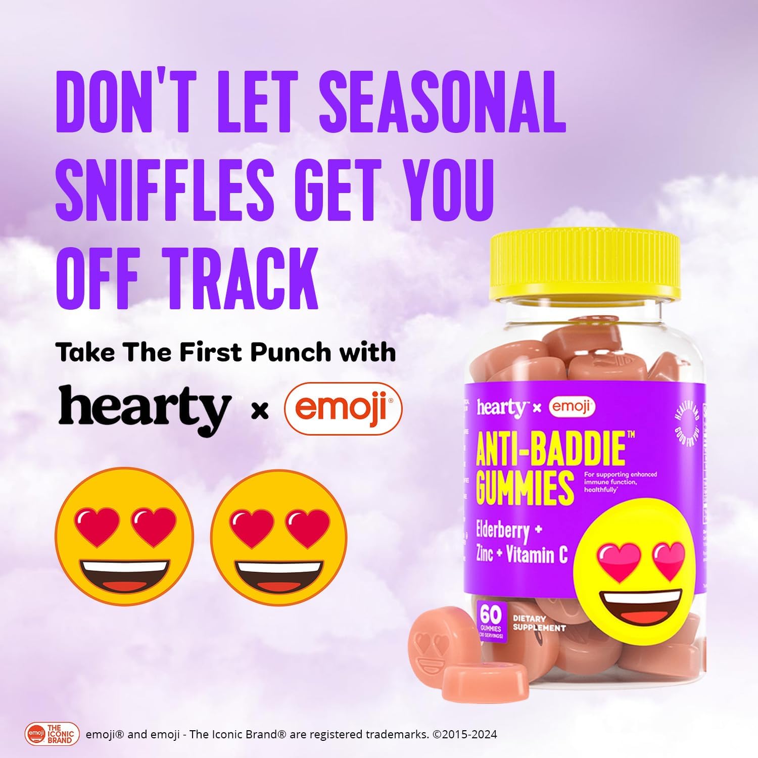 Elderberry, Zinc & Vitamin C Gummies for Immune Support, Non-GMO, 60 Count