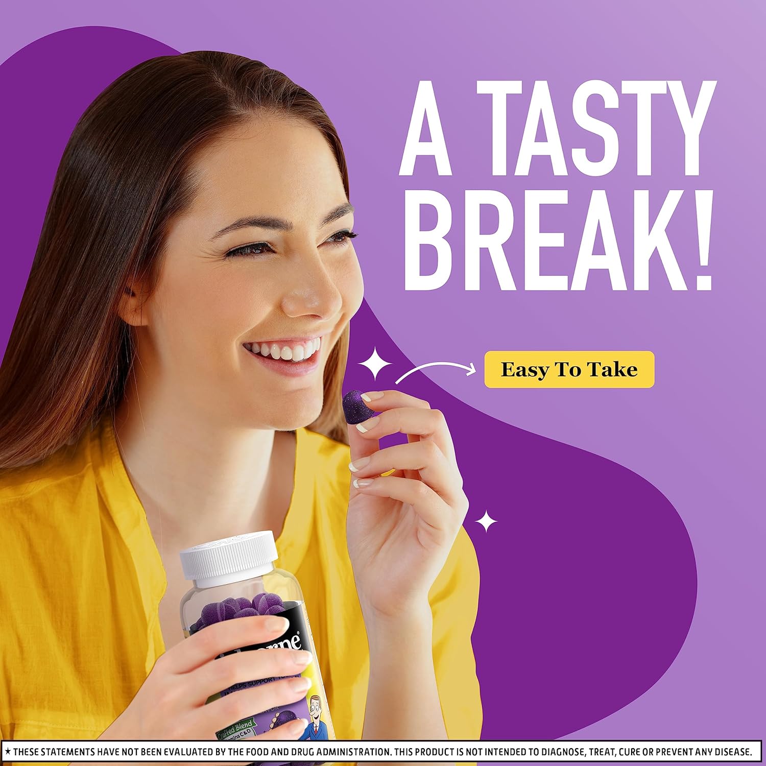 Elderberry + Zinc & Vitamin C Immune Support Gummies for Adults - 130 Gummies, Elderberry Flavor - Antioxidant Vitamins D & E