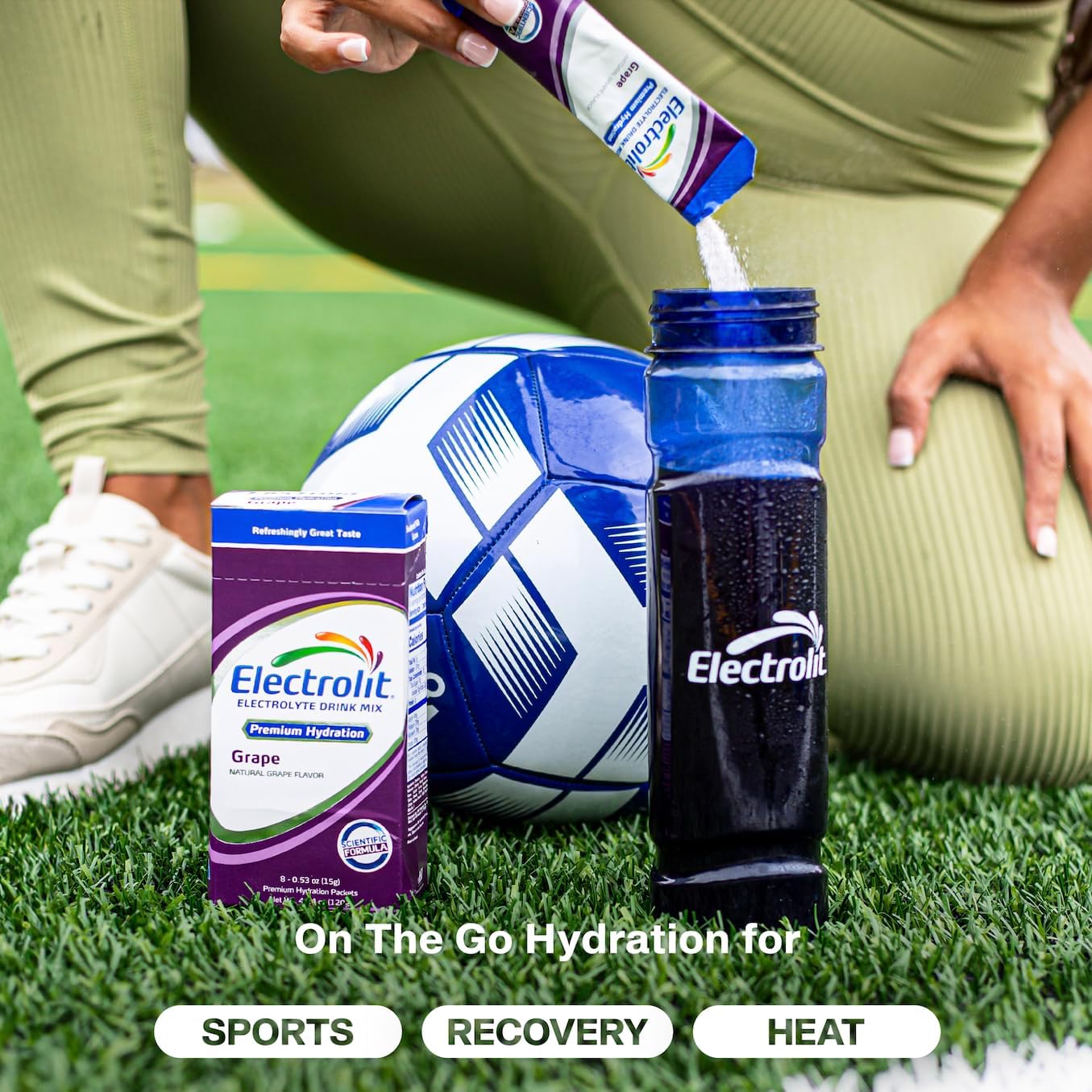 Electrolit Grape Electrolyte Powder Packets - 8 Pack for Dehydration & Rehydration, Post Workout Hydration Drink Mix, Gluten Free Water Enhancer Sticks
