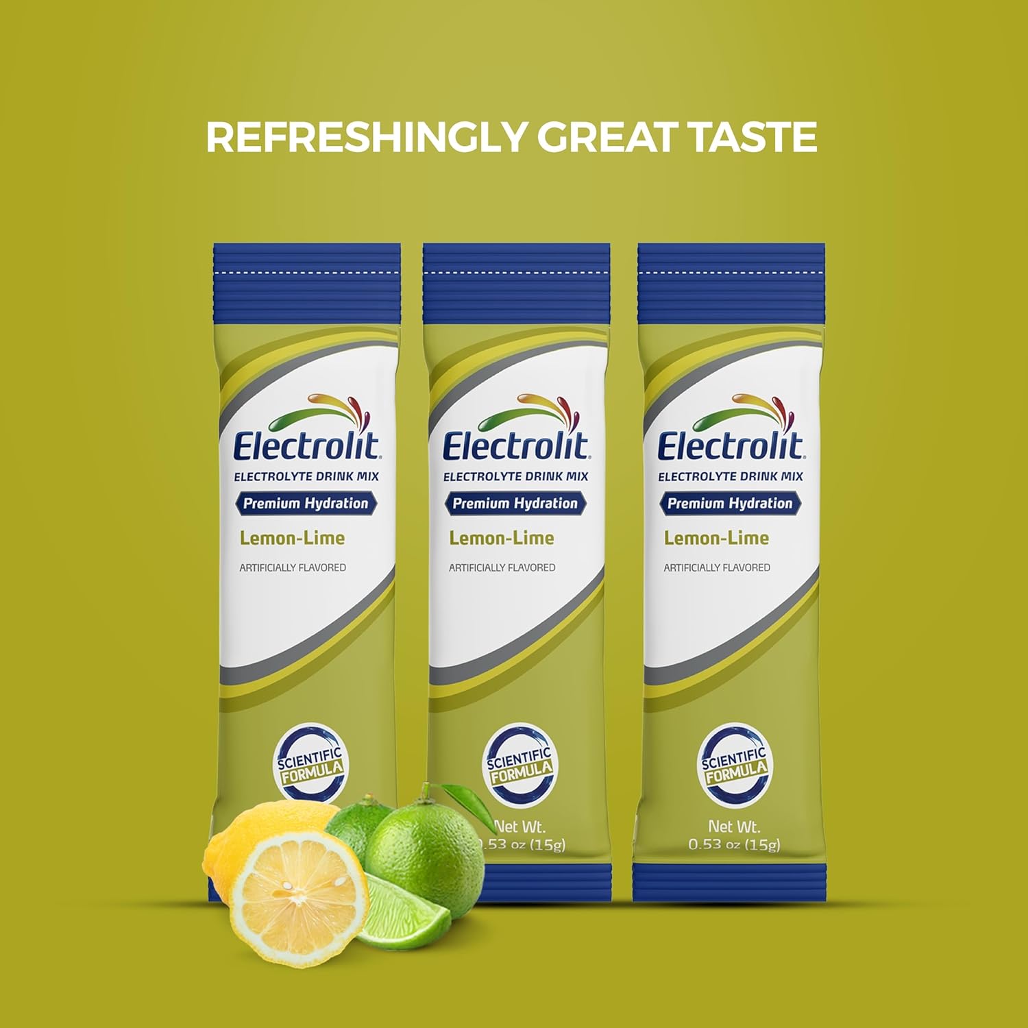 Electrolit Lemon Lime Electrolyte Powder Packets - 8 Pack for Dehydration & Rehydration, Post Workout Hydrating Drink Mix - Gluten Free Water Enhancer Sticks