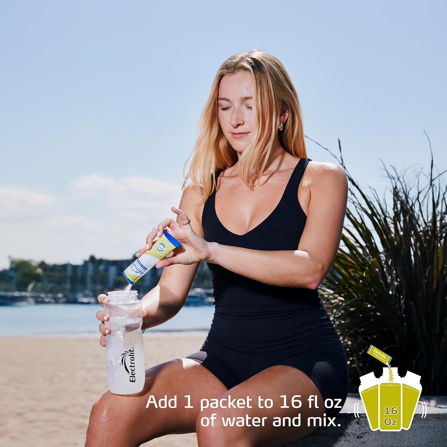 Electrolit Lemon Lime Electrolyte Powder Packets - 8 Pack for Dehydration & Rehydration, Post Workout Hydrating Drink Mix - Gluten Free Water Enhancer Sticks