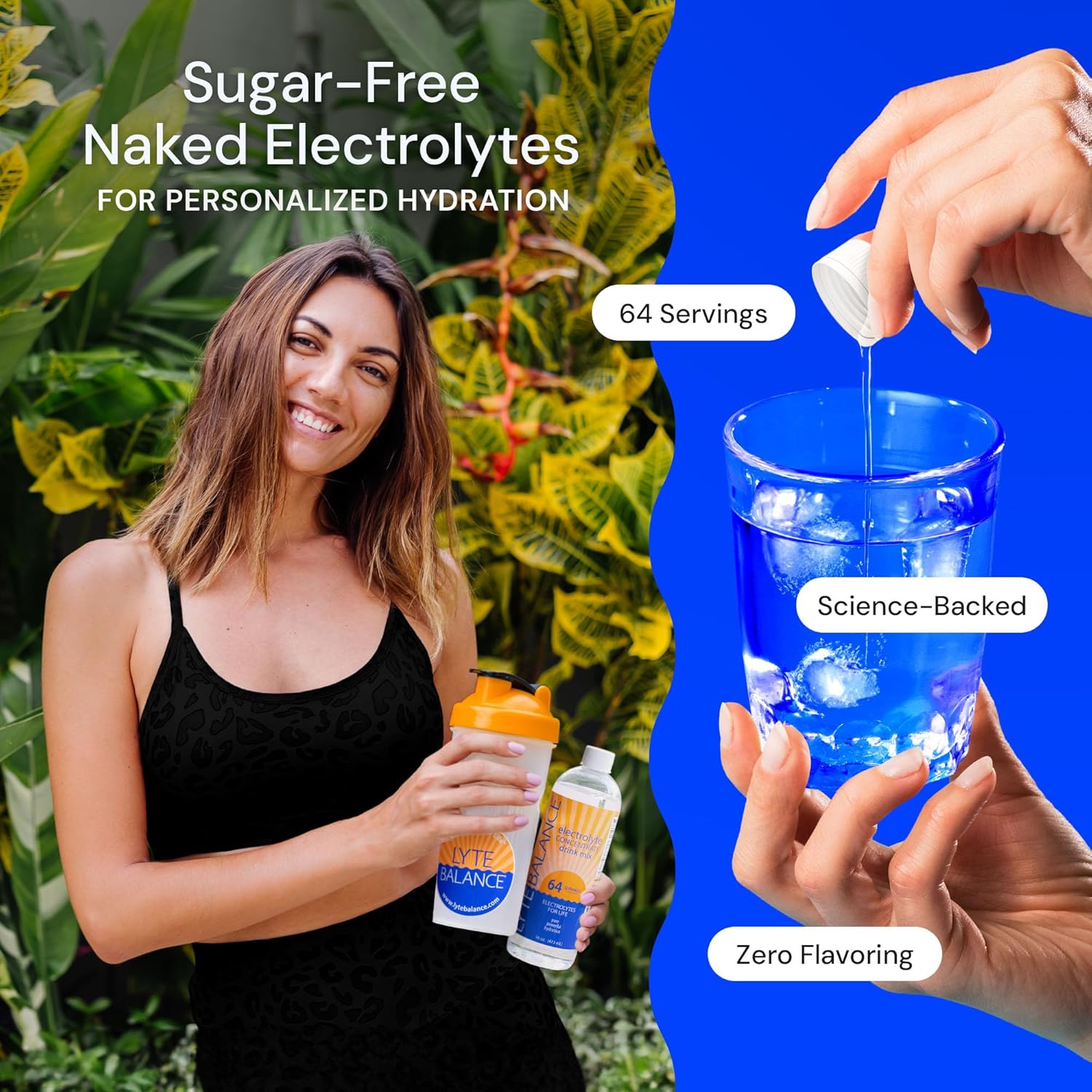 Electrolyte Concentrate Liquid Drink Mix with Sodium, Potassium, and Magnesium for Daily Hydration and Muscle Recovery - No Sugar, Keto-Friendly (64 Servings)