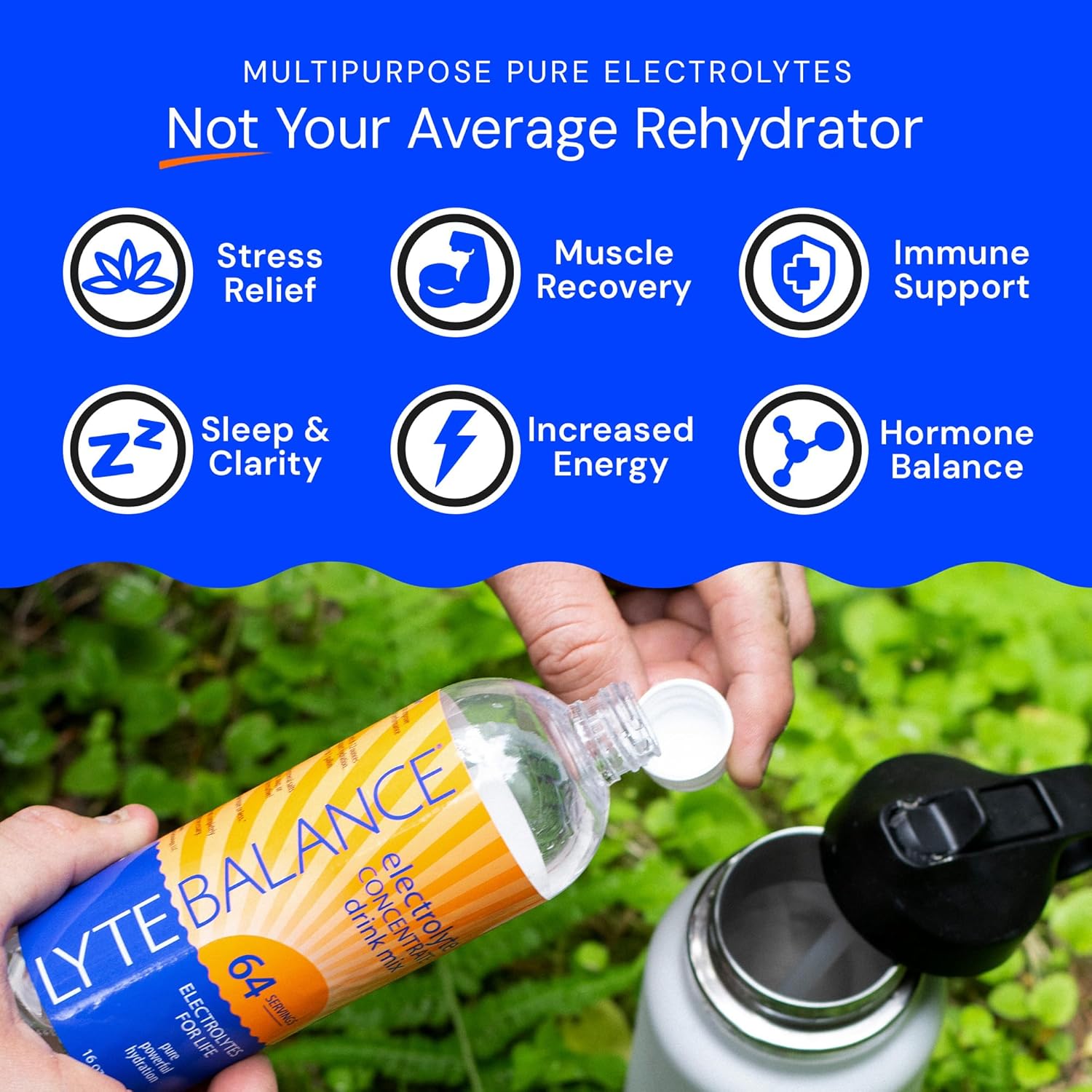 Electrolyte Concentrate Liquid Drink Mix with Sodium, Potassium, and Magnesium for Daily Hydration and Muscle Recovery - No Sugar, Keto-Friendly (64 Servings)