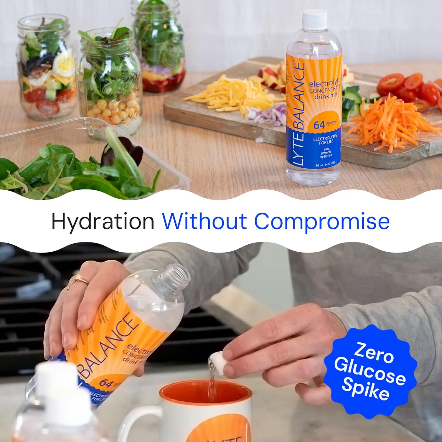 Electrolyte Concentrate Liquid Drink Mix with Sodium, Potassium, and Magnesium for Daily Hydration and Muscle Recovery - No Sugar, Keto-Friendly (64 Servings)