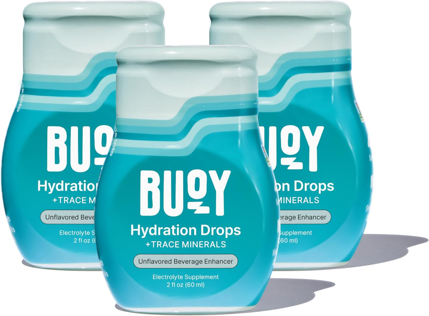 Electrolyte Drops Without Sugar or Sweeteners - Mineral, Vitamin & Antioxidant Blend for Hydration - Unflavored - 3 Pack