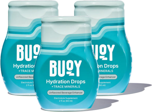 Electrolyte Drops Without Sugar or Sweeteners - Mineral, Vitamin & Antioxidant Blend for Hydration - Unflavored - 3 Pack