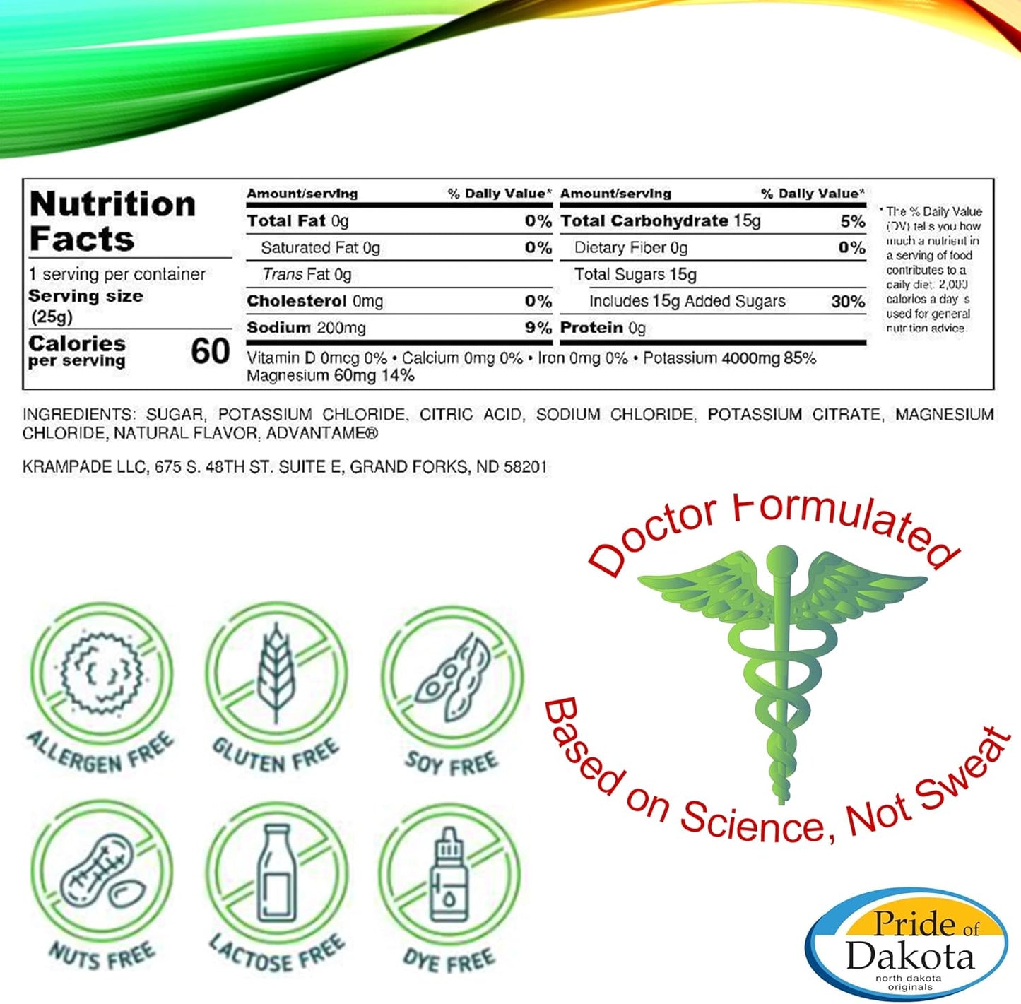 Electrolyte Powder Supplement with 50mg Magnesium and 4000mg Potassium for Instant Cramp Relief and Hydration - 4X More Effective Than Coconut Water