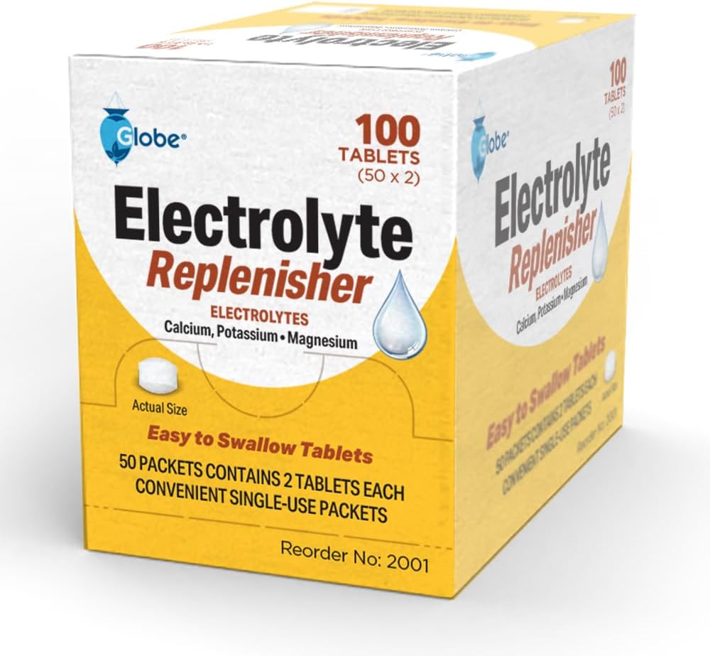 Electrolyte Replacement Tablets for Rehydration & Exercise Recovery - 100 Tablets for Athletes, Hiking, Camping & Sports