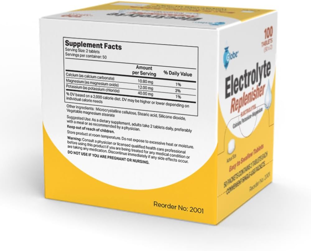 Electrolyte Replacement Tablets for Rehydration & Exercise Recovery - 100 Tablets for Athletes, Hiking, Camping & Sports