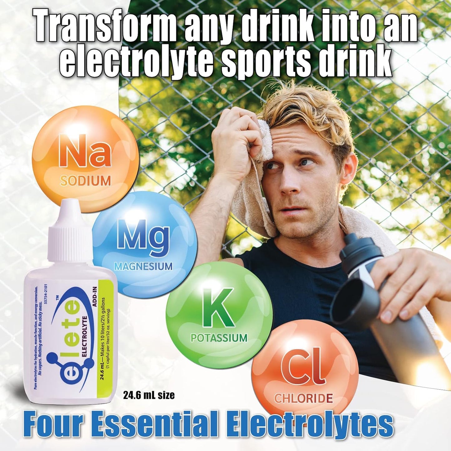 Elete Citrilyte Electrolyte Add-in Drops - Sodium, Magnesium, Potassium, Trace Minerals - 6 Pack Unflavored & Lemon Flavored Bottles - 24.6 mL
