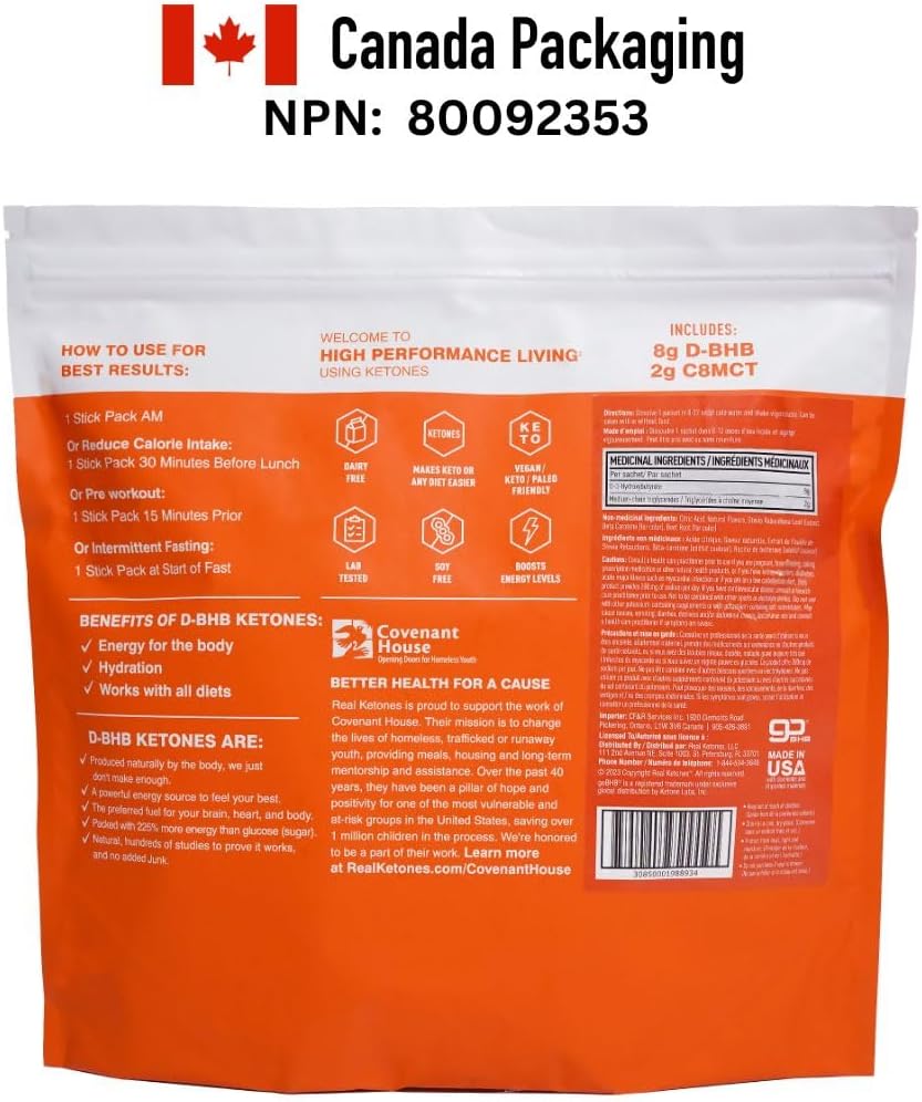Elevate Keto Electrolytes Drink Mix Packets with Real Ketones MCT & BHB - 30 Pack Orange Flavor