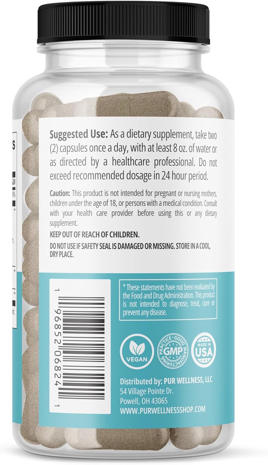 Elevate Nootropic Brain Supplement for Focus, Memory & Mood with 8 Mushroom Blend, Ginkgo Biloba, Ashwagandha, and Magnesium - Caffeine-Free Concentration Booster by PUR Wellness