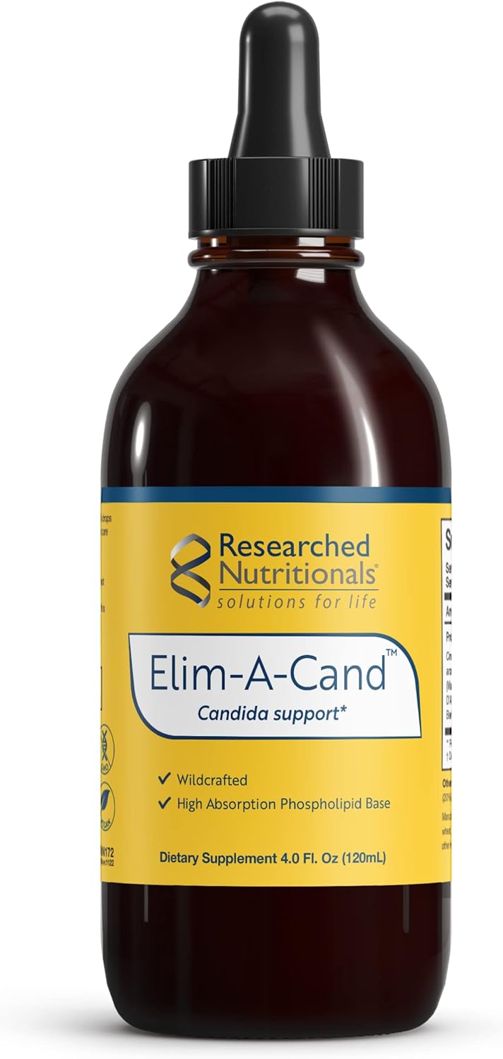 Elim-A-Cand Candida Support Tincture with Berberine, Slippery Elm, Cinnamon Bark, PAU D'Arco & Marshmallow Root - Gut Health Supplement - Herbal Detox Formula (4 Fl Oz)