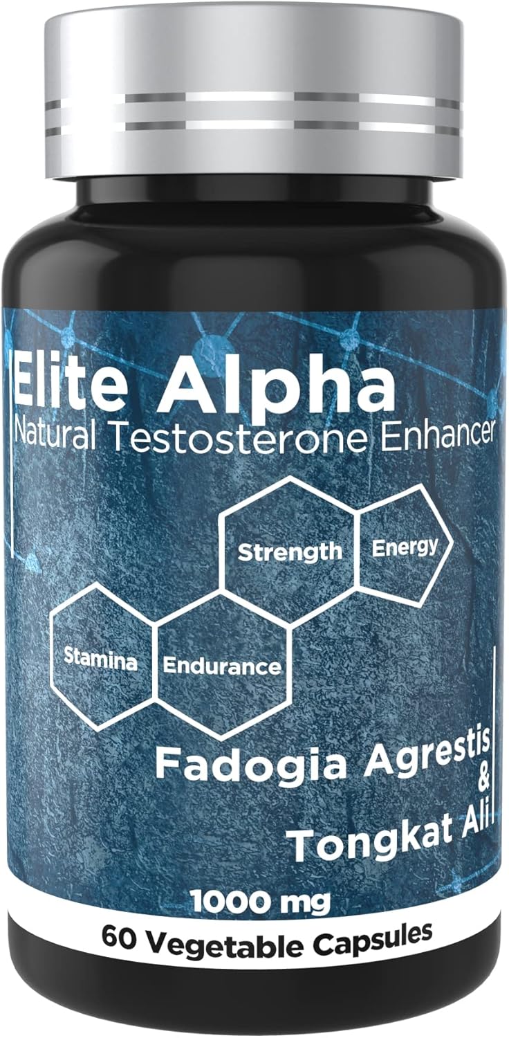 Elite Alpha Labs Fadogia Agrestis & Tongkat Ali Supplement - 1000mg Muscle Builder & Energy Support - 60 Capsules