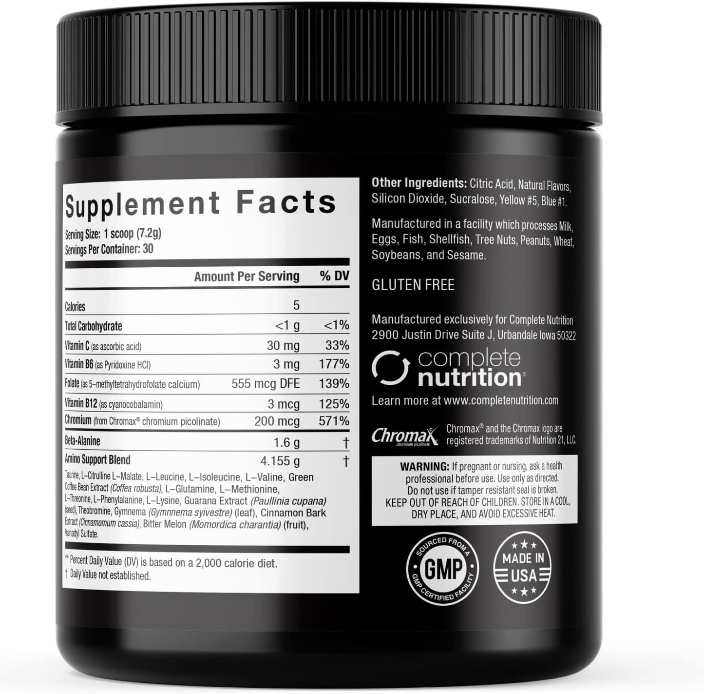 Elite Gold Amino Uptake Green Apple Supplement - Boost Energy & Muscle Recovery with Beta Alanine & L Citrulline - 30 Servings