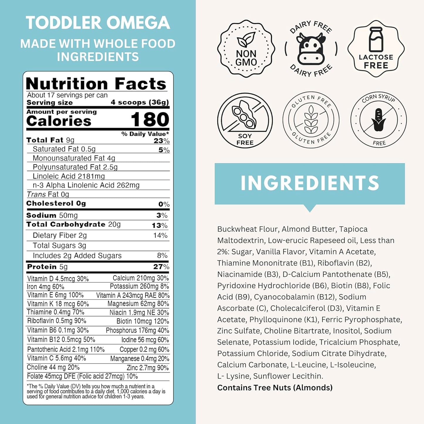 ELSE Nutrition Plant-Based Toddler Formula for Brain Development - Dairy-Free & Lactose-Free (22 oz, 1 Pack)
