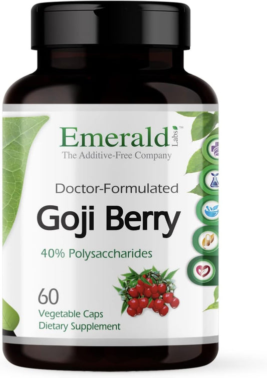 Emerald Labs Goji Berry Capsules - Immune & Liver Support with Antioxidants - Vegan, Gluten-Free - 60 Veg Caps