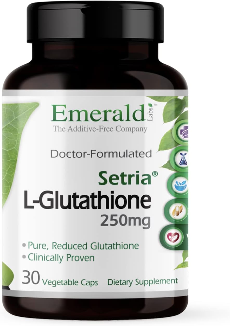 Emerald Labs Setria L-Glutathione Capsules - Supports Liver & Immune Health - Gluten-Free Supplement - 30 Vcaps