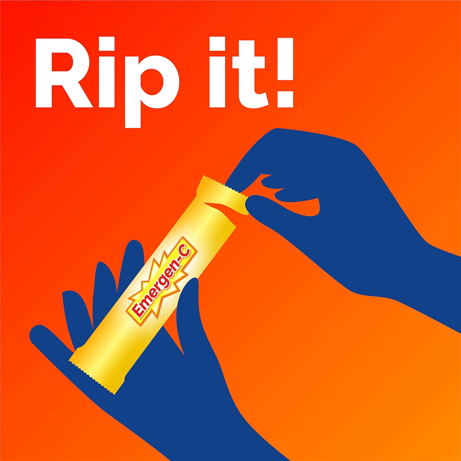 Emergen-C Crystals Orange Vitality - On-The-Go Immune Support Supplement with Vitamin C, B Vitamins, Zinc, and Manganese, 56 Stick Packs