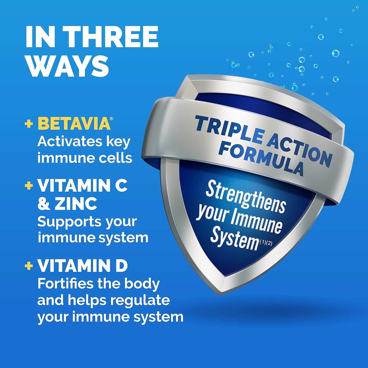 Emergen-C Immune+ Gummies with BetaVia, 1000mg Vitamin C, B Vitamins, Vitamin D, Antioxidants - Super Orange, 45 Count