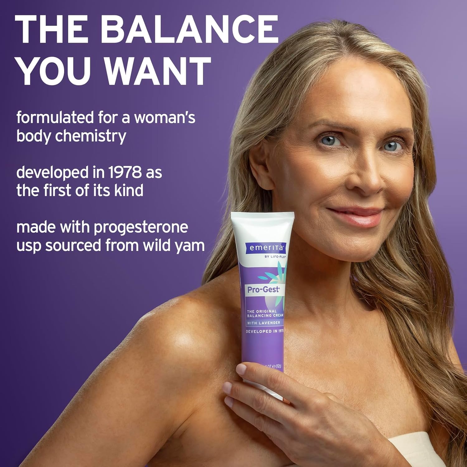 Emerita by Life-flo Pro-Gest Balancing Cream with Lavender - Natural Progesterone Cream for Women, USP Progesterone from Wild Yam, Lavender Oil, Paraben-Free, 60-Day Guarantee, 4oz