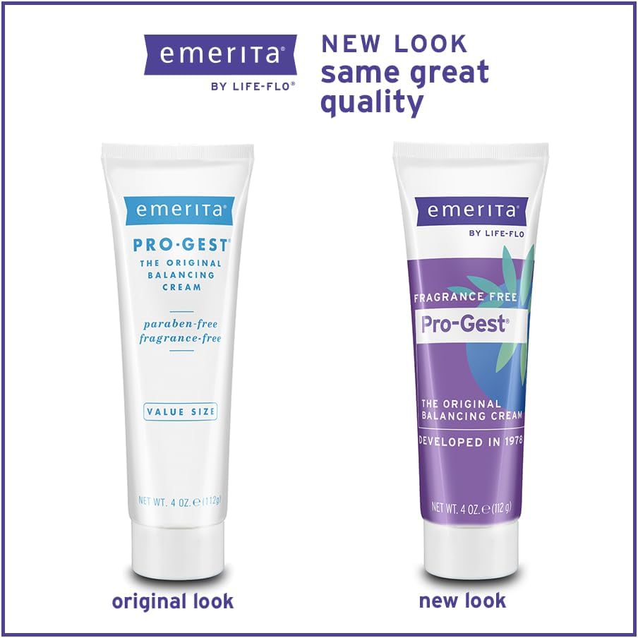 Emerita Pro-Gest Cream 4 oz - Paraben Free Formula for Hormone Balance