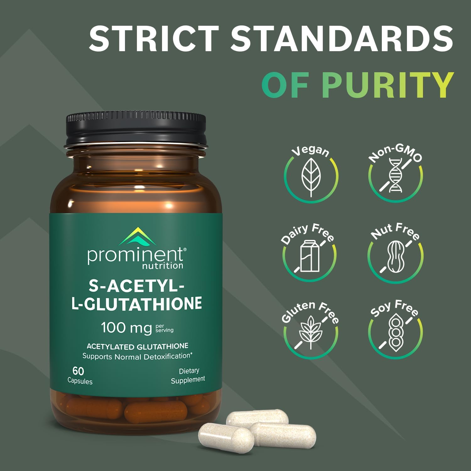 Emothion® Acetylated Glutathione Supplement for Liver Detox & Antioxidant Support - 60 Vegan Capsules