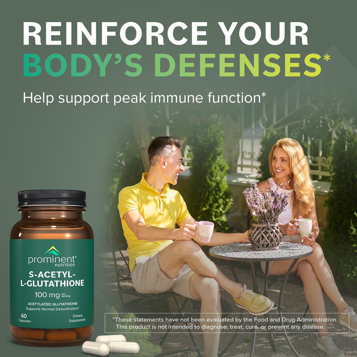 Emothion® Acetylated Glutathione Supplement for Liver Detox & Antioxidant Support - 60 Vegan Capsules