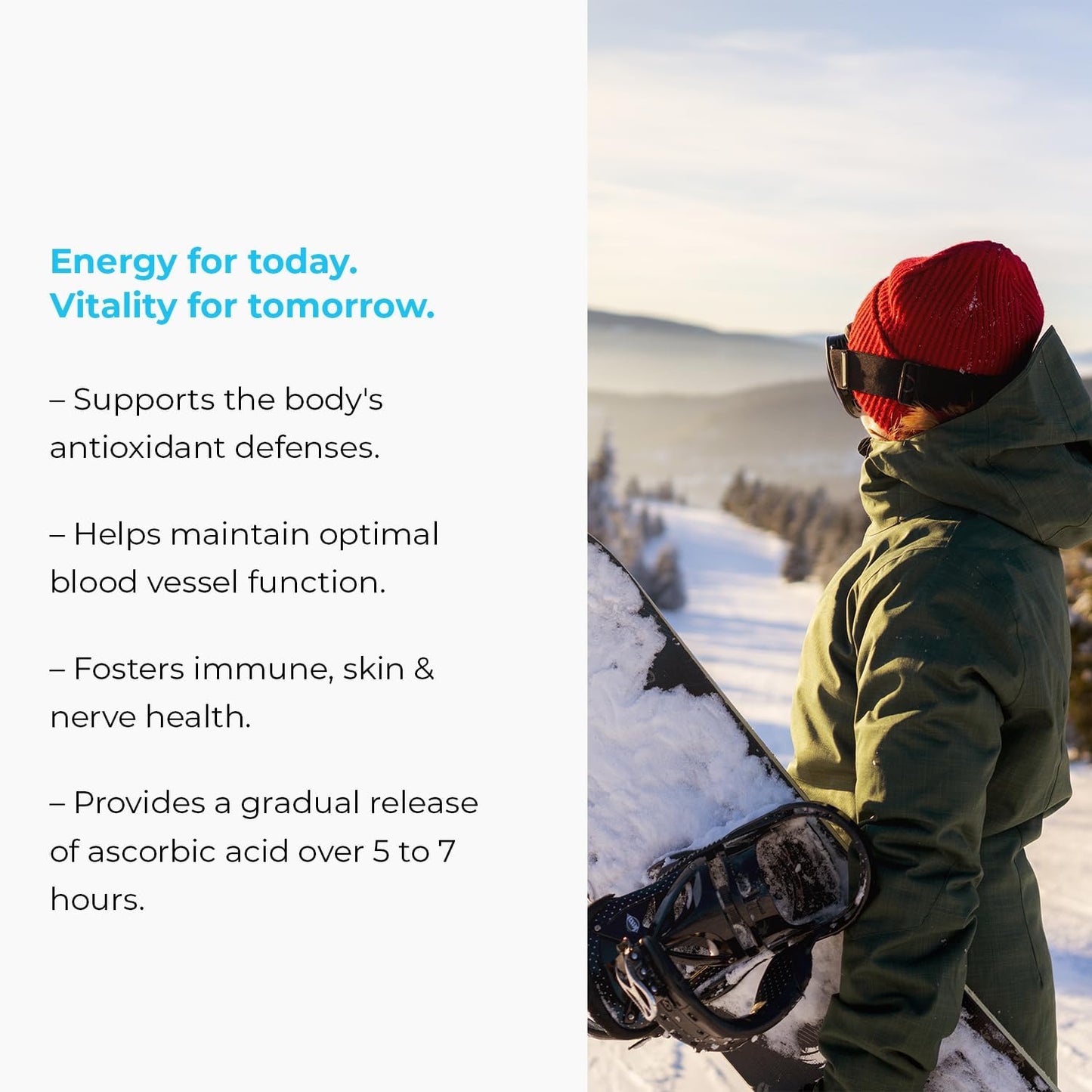 Endurance Products EndurC 1000mg Time Release Vitamin C Tablets with Rose HIPS - 60 Tablets for Optimal Absorption