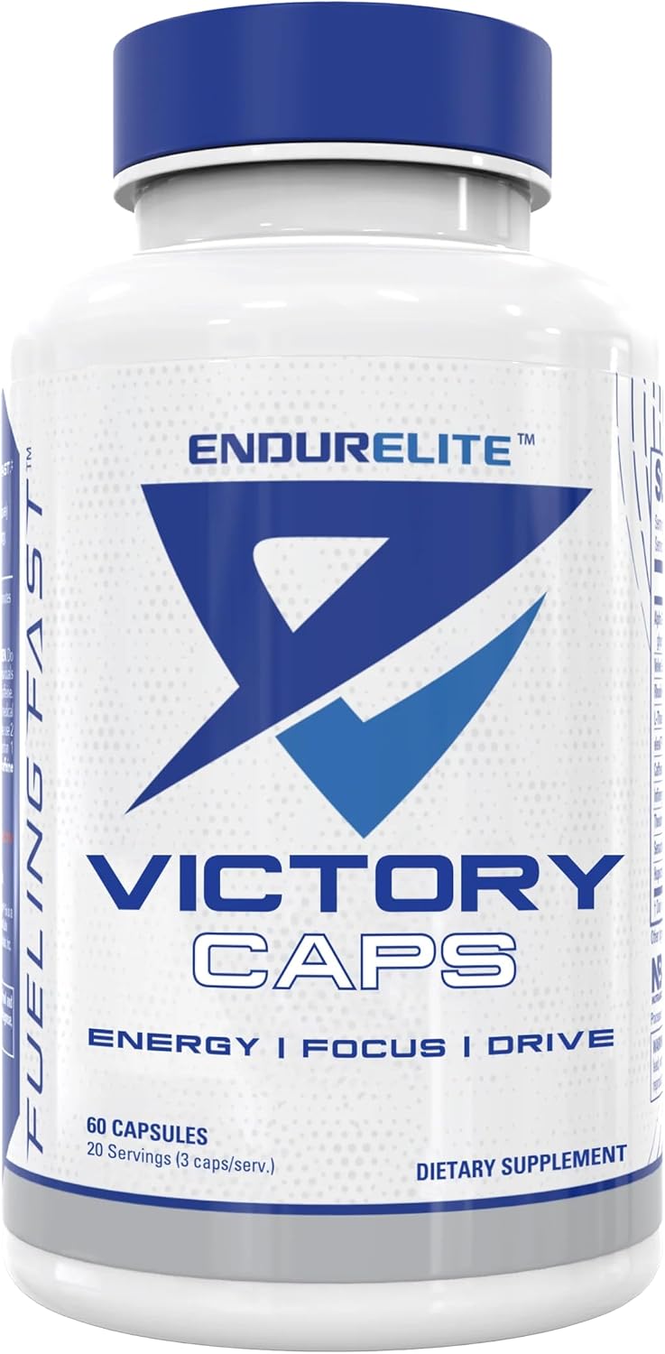EndurElite Victory Caps: Pre Workout Supplement for Endurance, Strength, Crossfit, and Cross Training - 60 Capsules
