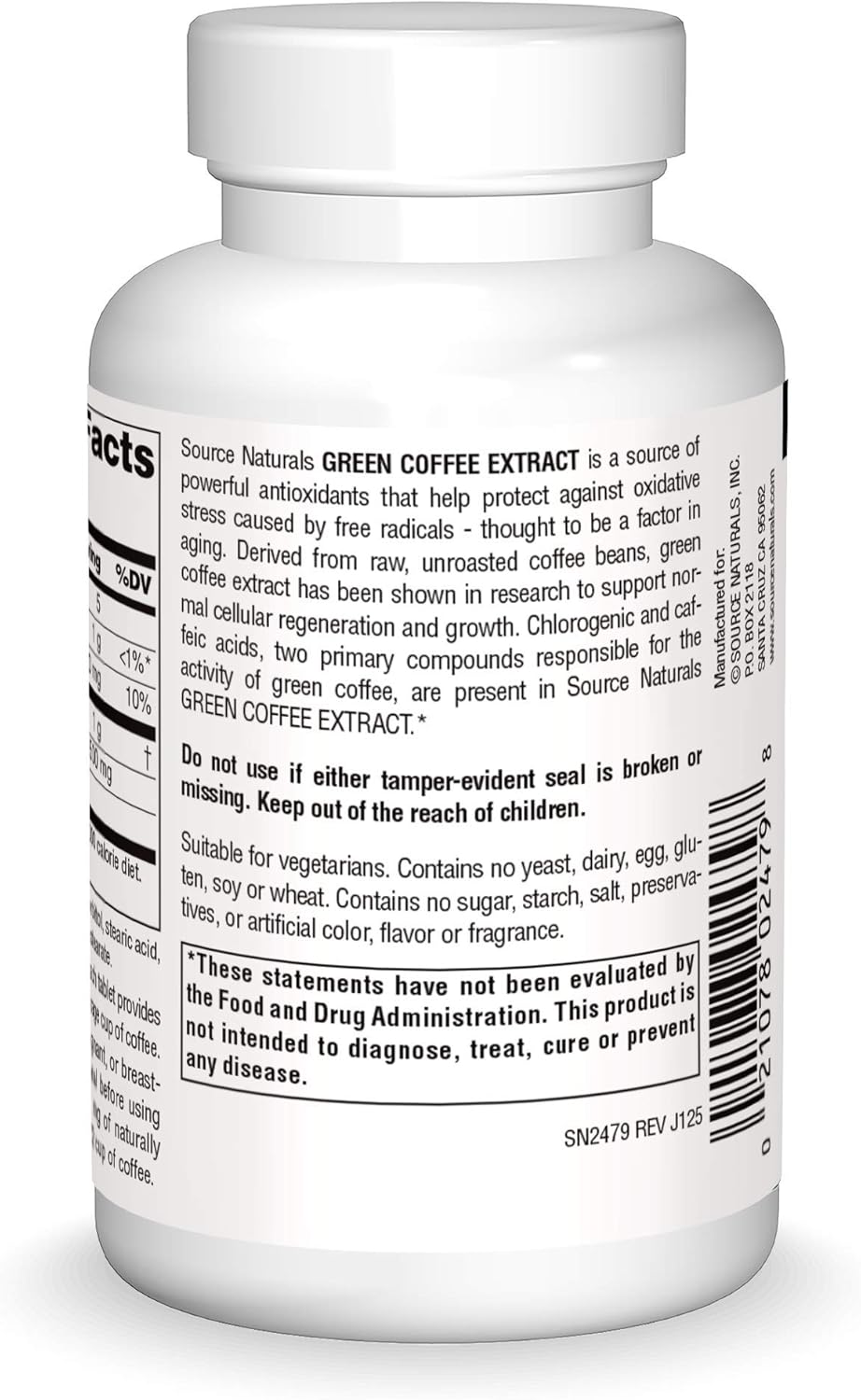 Energizing Green Coffee Extract from Source Naturals - Powerful Natural Antioxidant