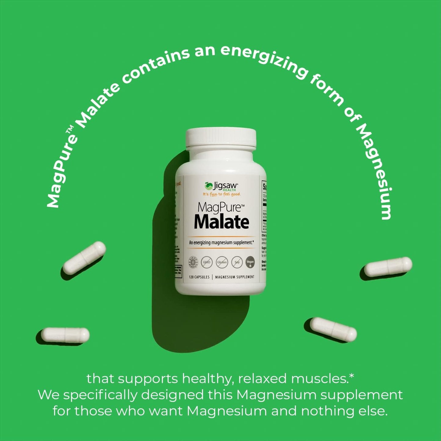 Energizing Magnesium Malate Bundle | Jigsaw Adrenal Cocktail & MagPure Malate | 120 Capsules