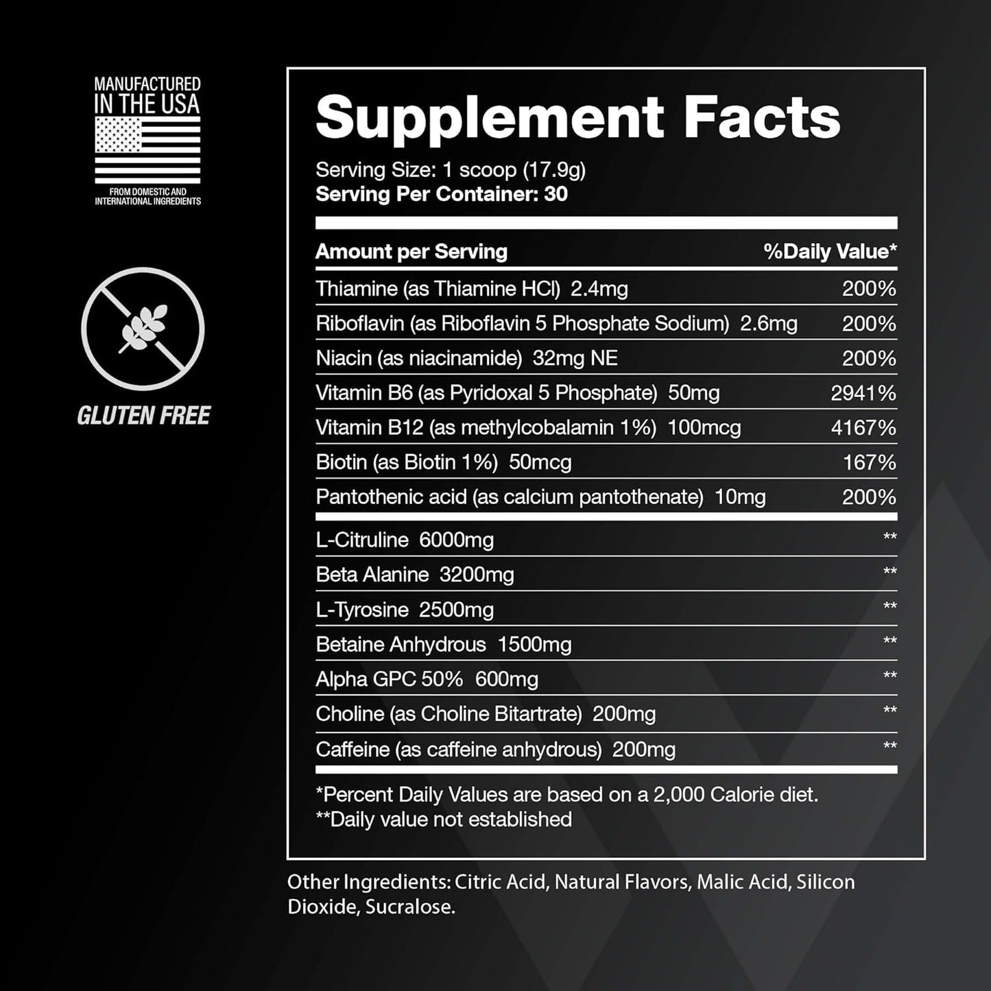 Energizing Pre Workout Powder for Peak Performance - Sugar-Free Blend with l Theanine, Beta-Alanine, and B-Vitamins - Strawberry Lemon Flavor for Men & Women