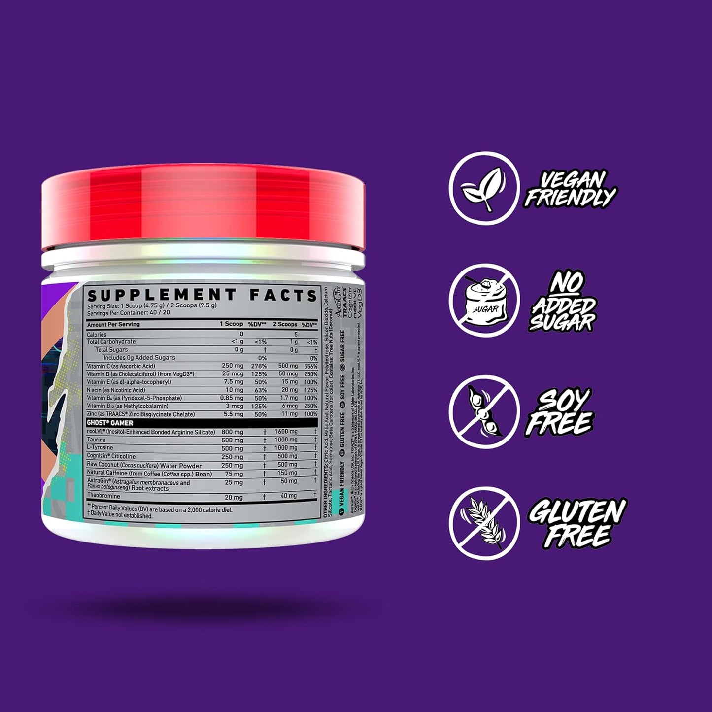 Energy and Focus Support Formula Bundle - Peach and Swedish Fish Flavor by GHOST Gamer