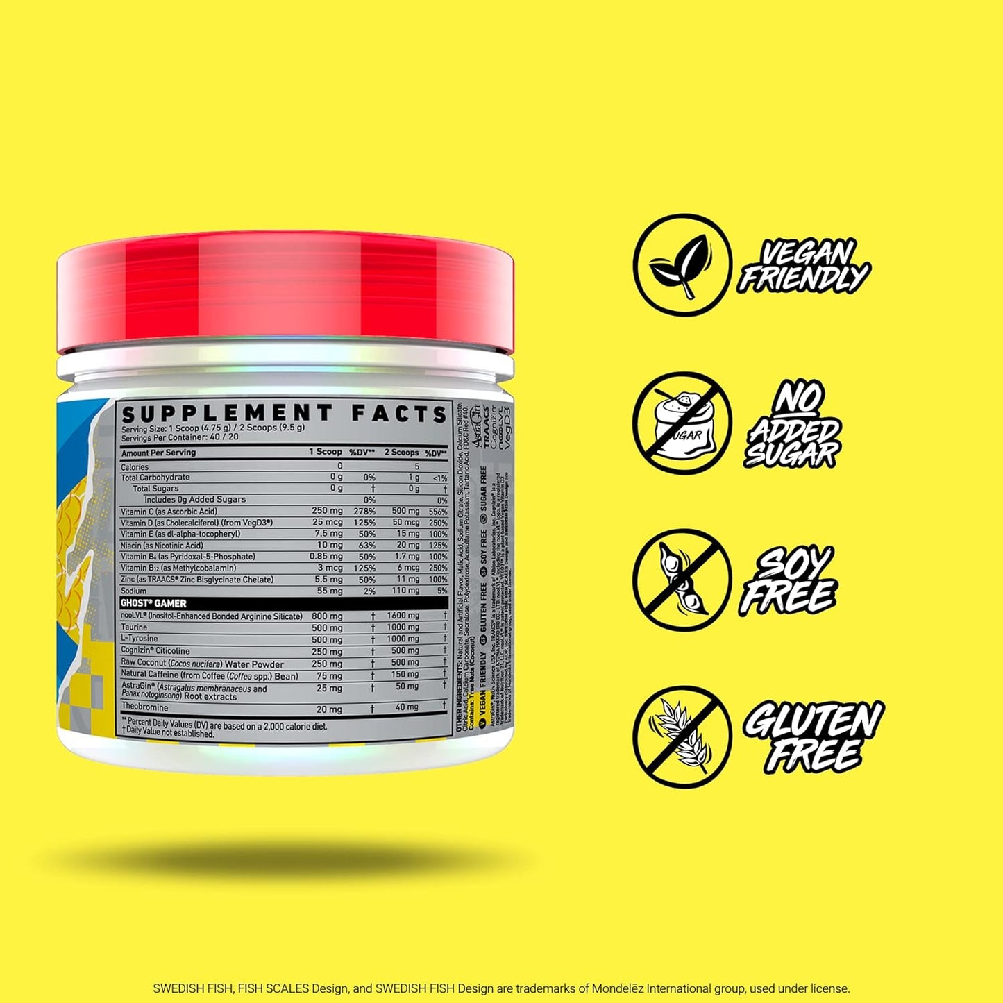 Energy and Focus Support Formula Bundle - Peach and Swedish Fish Flavor by GHOST Gamer