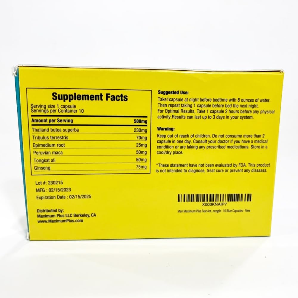 Energy Boost Supplement: SUPTMAX Max Launch Capsules (Pack of 10)