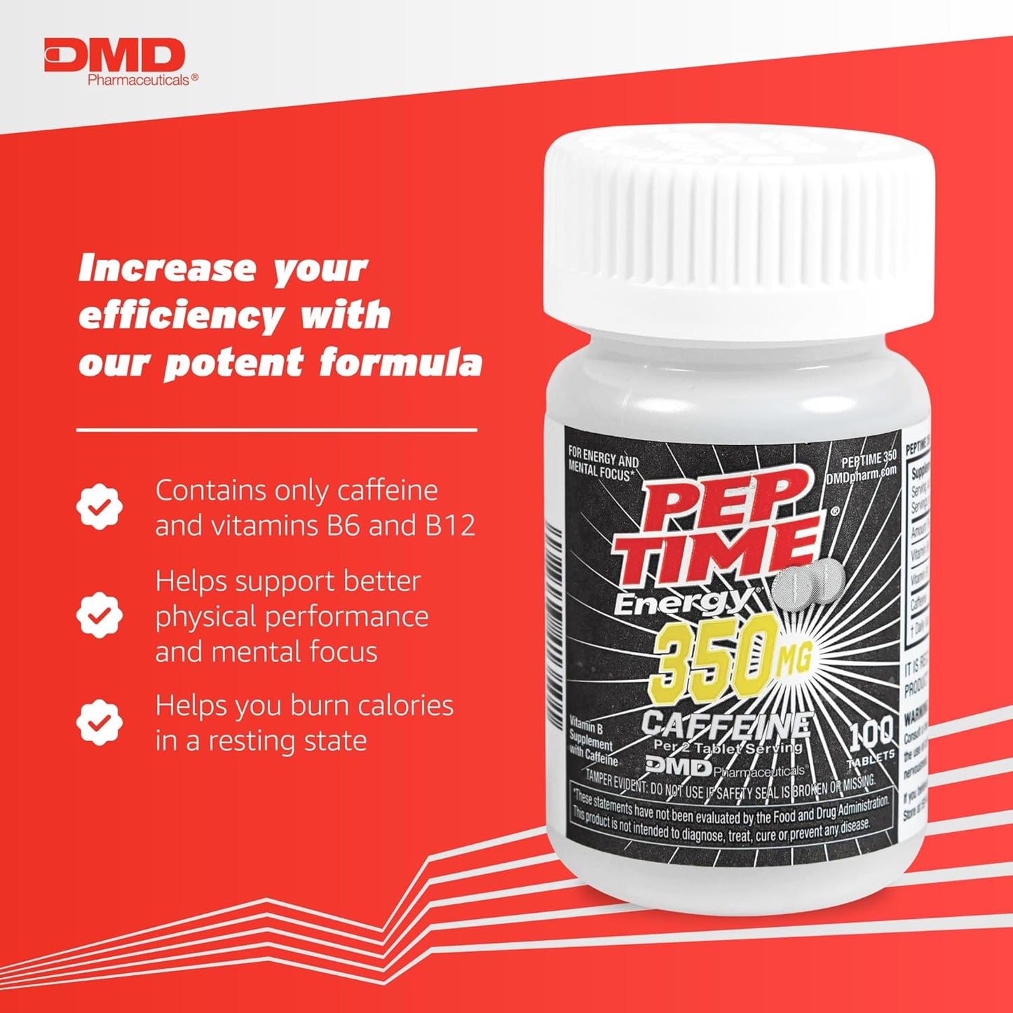 Energy Boosting Caffeine Pills with Vitamin B6 & B12 for Focus & Performance, 100 Tablets