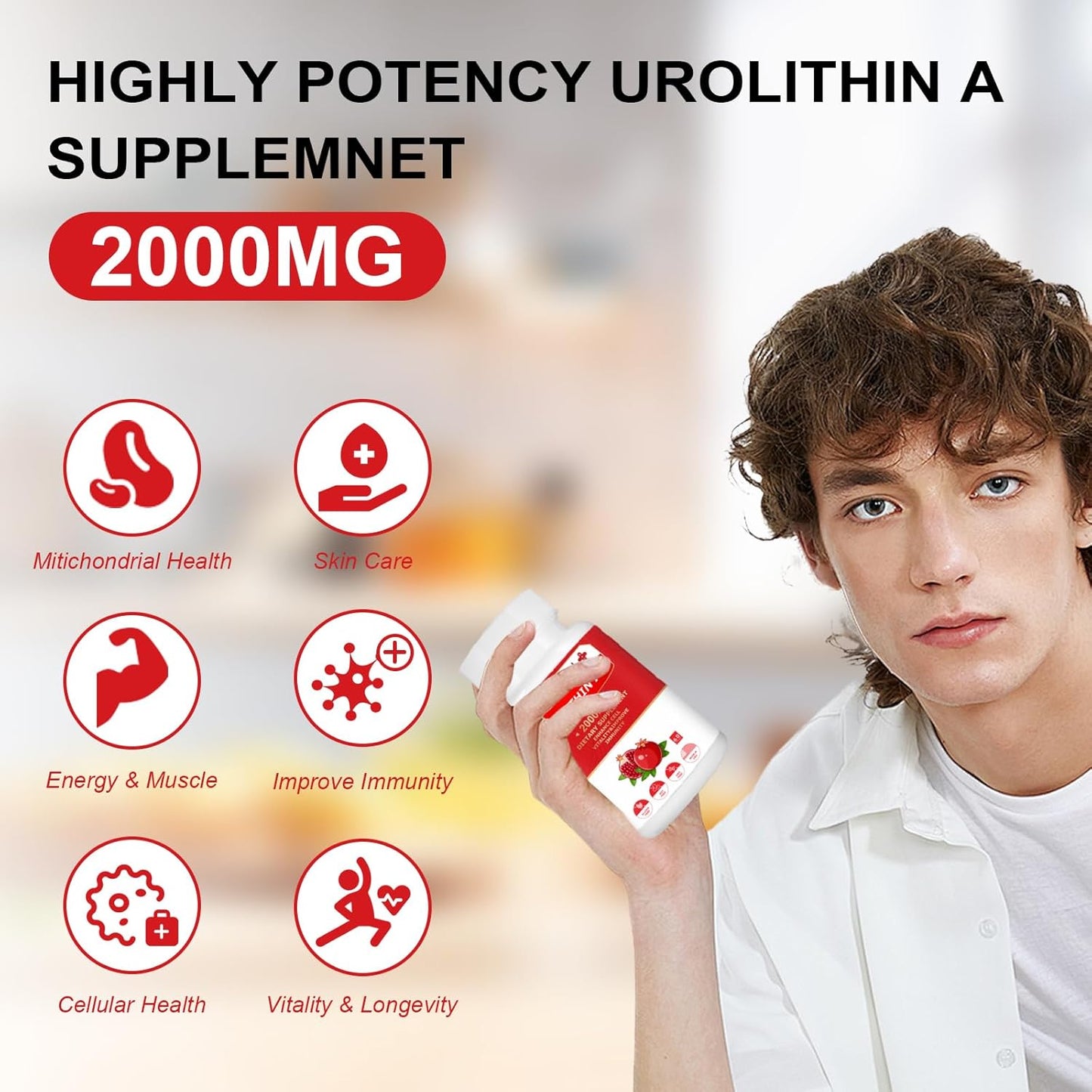 Energy-Boosting Liposomal Urolithin A Supplement 2000MG 60 Capsules by VITACRLLYNMN