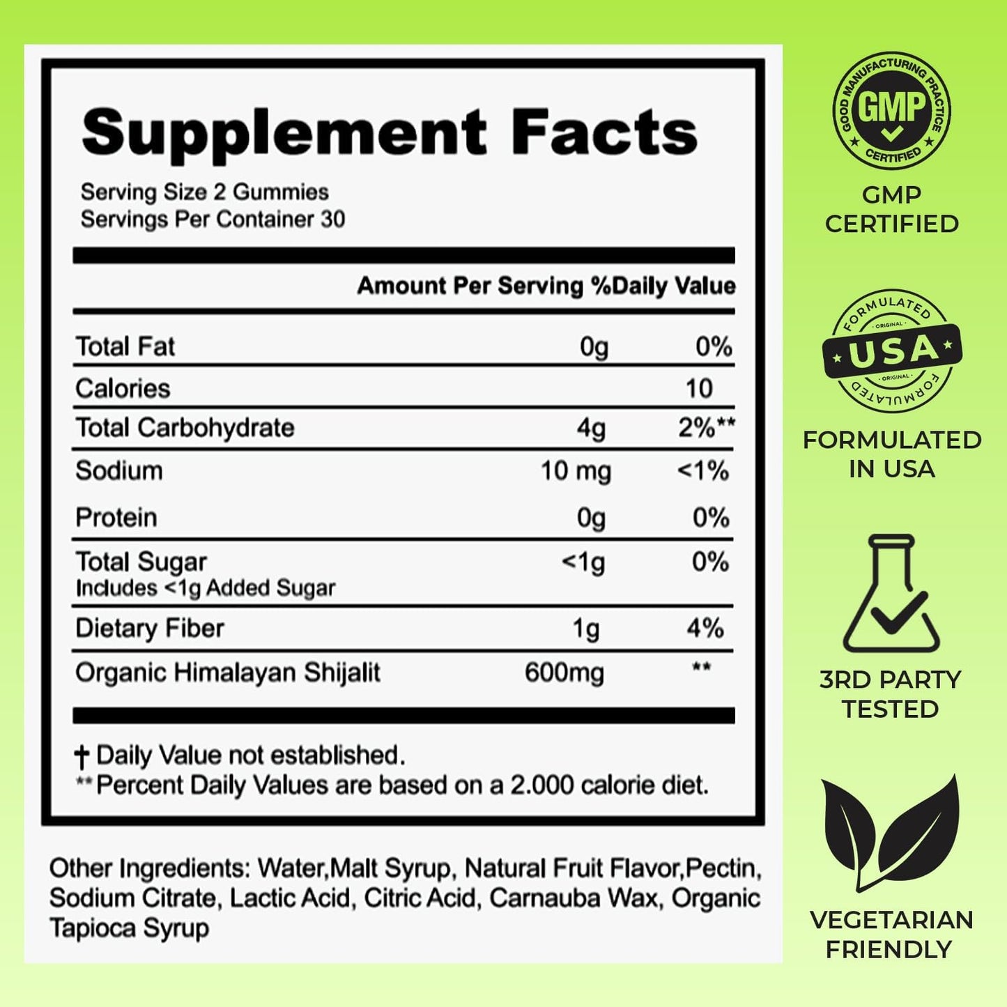 Energy-Boosting Shilajit Gummies with 18,000mg Himalayan Shilajit - Enhanced Stamina, Muscle Recovery, and 80+ Trace Minerals - Raspberry Flavor, 60 Gummies