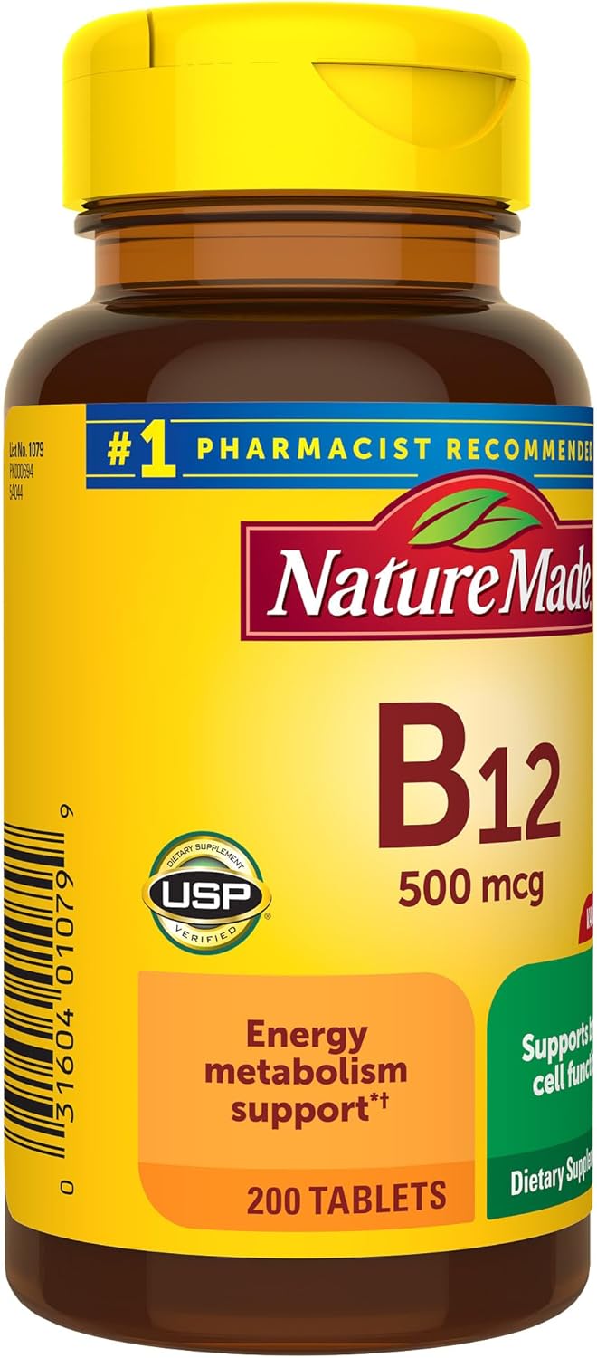 Energy Metabolism Support: Nature Made Vitamin B12 500 mcg, 200 Tablets