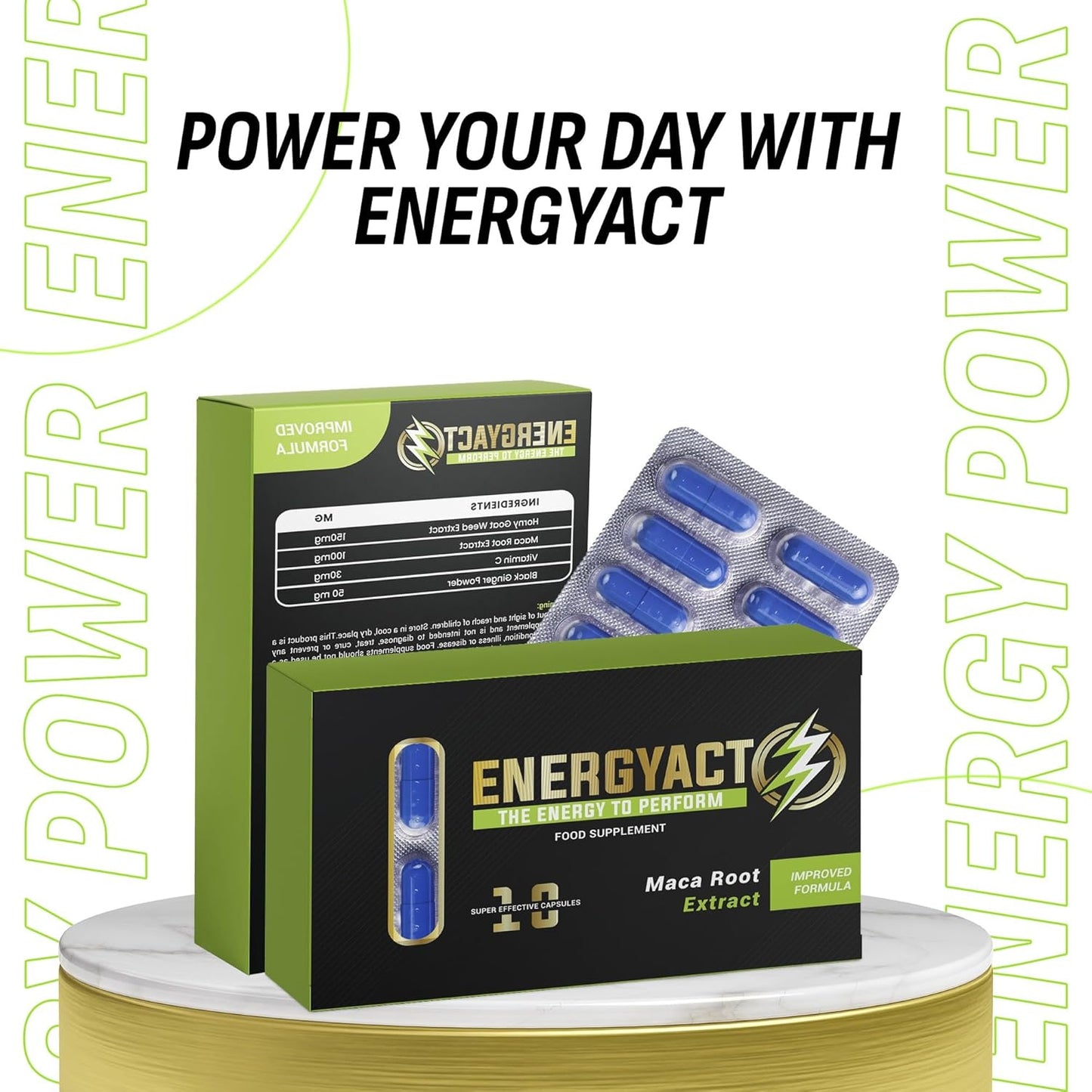 ENERGYACT Blended Sports Nutrition Bars - Fuel Your Endurance and Energy Levels (10 Pack)