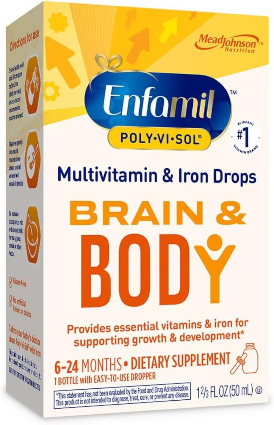 Enfamil Poly-Vi-Sol Multivitamin Drops with Iron - 50 mL Bottle