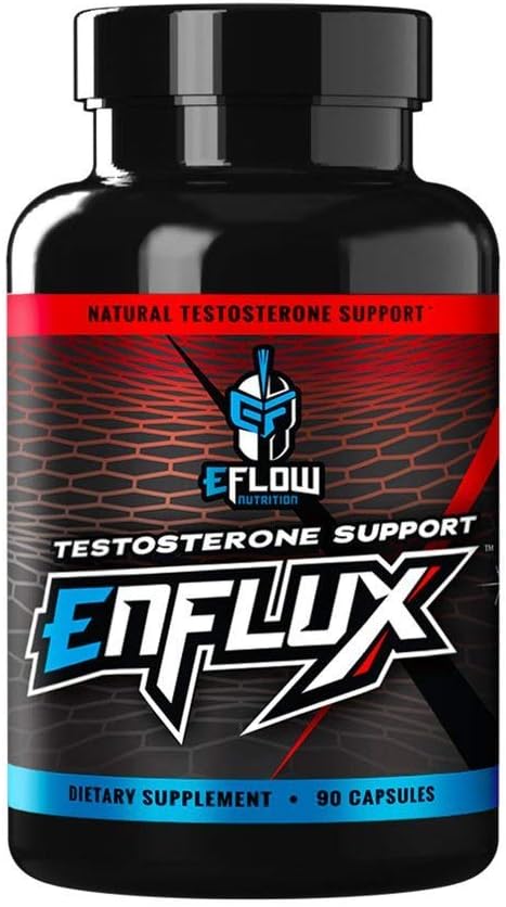 Enflux Natural Testosterone Support Supplement with Ashwagandha - Boost Lean Body Mass for Men and Women - Fenugreek, DIM, Longjack & AstraGin - 90 Capsules