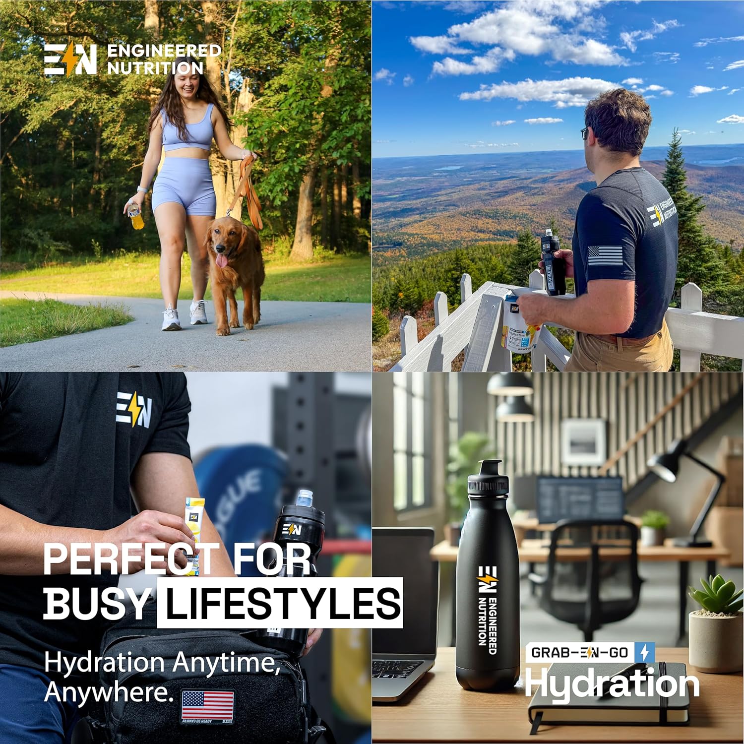 Engineered Nutrition EN Lemonade Electrolyte Powder Packets - Keto Hydration, Zero Cal, Vegan, Non-GMO, Organic, Gluten-Free - 18 CT